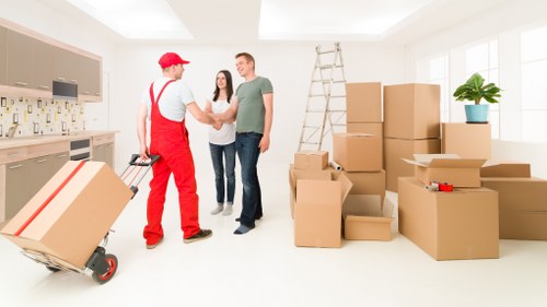 Checklist and moving supplies prepared for a house removal