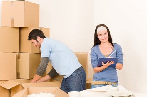 Packed moving boxes ready for a home move in Crystal Palace