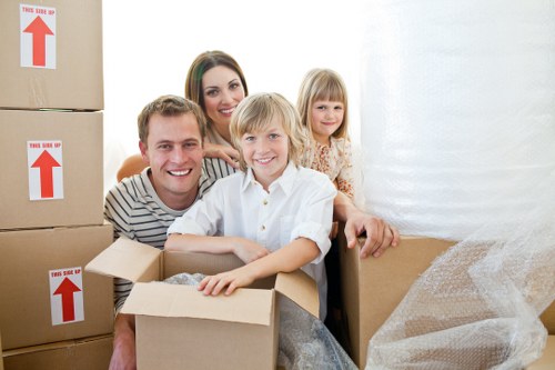Fragile household items being prepared for relocation